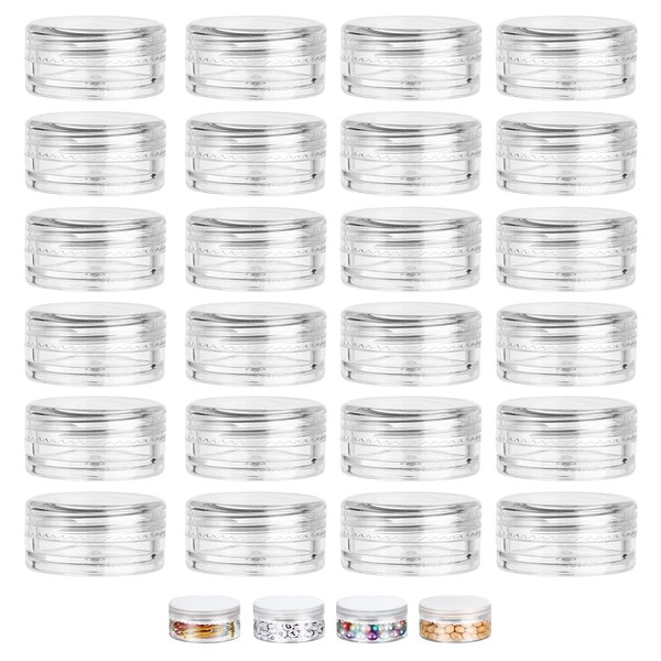 Containers, 24 pieces 3 ml empty containers, clear jars, mini