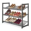 Whitmor Steel Mesh 3-Tier Shoe Rack Gunmetal
