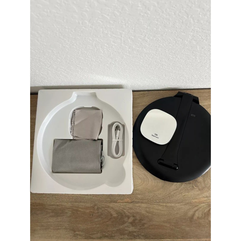 Glo Tech Foldable Travel LED Mirror Black Open Box