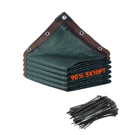 RorincoGi 90% Fence Privacy Screen,3x10FT Shade Cloth Outdoor, Balcony Privacy Screen, Decor Fence Covering Privacy Patio,Blockage High Density Mesh for Yard/Garden/Plants, with Zip Ties-Dark Green