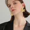 Vavhoo Ginkgo Leaf Flower Earrings Gold Geometric Statement Earring for