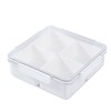 4 Compartment Snack Box Transparent Multifunctional Tight Sealing Divided Food