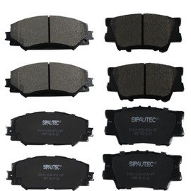 SIPAUTEC-Front & Rear Ceramic Disc Brake Pads Replacement For 2013-2018 Toyota Rav4 With (LE only),for 2006-2012 Toyota Rav4 2.4L & 2.5L with 2rd Row seats,for 2010-2012 Lexus HS250h All Models