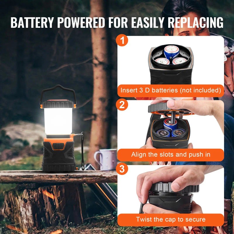 All-in-One 1000LM LED Camping Lantern 360 Degrees Illumination 4 Lighting