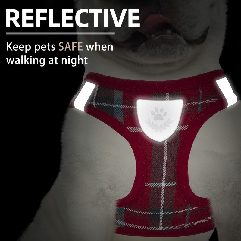 PUPTECK Adjustable Dog Harness Collar and Leash Set Step in