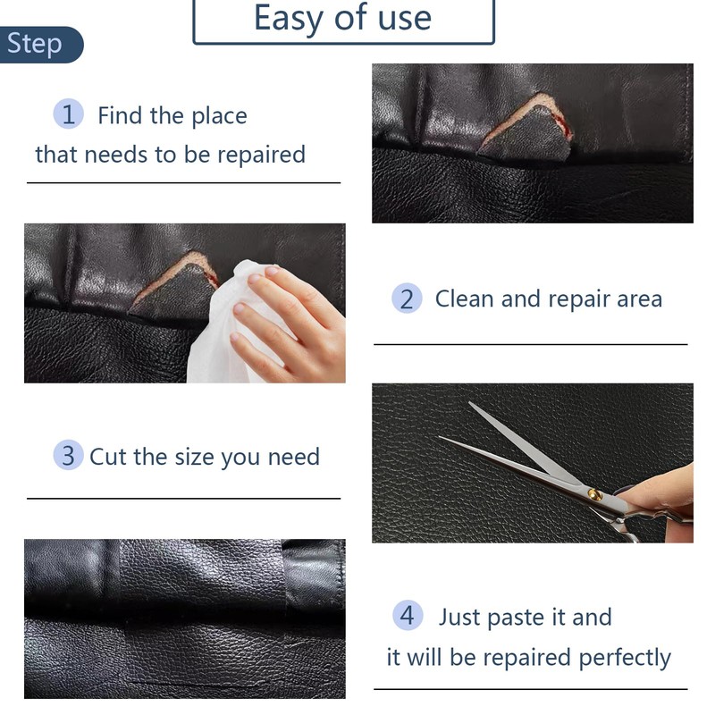 Self Adhesive Leather Repair Patch, Khaki Vinyl Repair Patch Kit