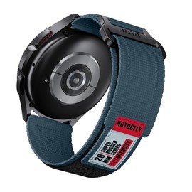 NotoCity Compatible with Galaxy Watch 6 Band Galaxy Watch 5 Watch 4, Classic 6 43mm 47mm/ Watch 5 Pro 45mm/ Watch 4 Classic 42mm 46mm, 20mm Rugged Nylon Loop Replacement Strap (Large, Blue)