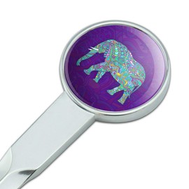 Mosaic Elephant Classic Chrome Plated Metal Envelope Letter Opener Slitter