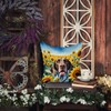 Caroline's Treasures in Sunflowers Throw Pillow, 14Hx14W, German Shorthaired Pointer