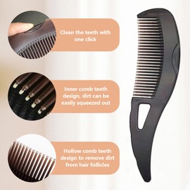 4 PCS Dandruff Comb, Hollow Massage Brush Scalp Comb,Psoriasis Comb,Scalp Detox Comb-Effective in Removing Dandruff and Oil,Suitable for All Hair Types