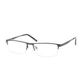 Fullwosing Shortsighted Glasses Nearsighted Glasses Men Women Alloy Half-Frame Strengths -0.5 to -6.0, Metallic, -4.00