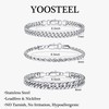 Yoosteel Silver Stackable Bracelets Stack for Men Non Tarnish