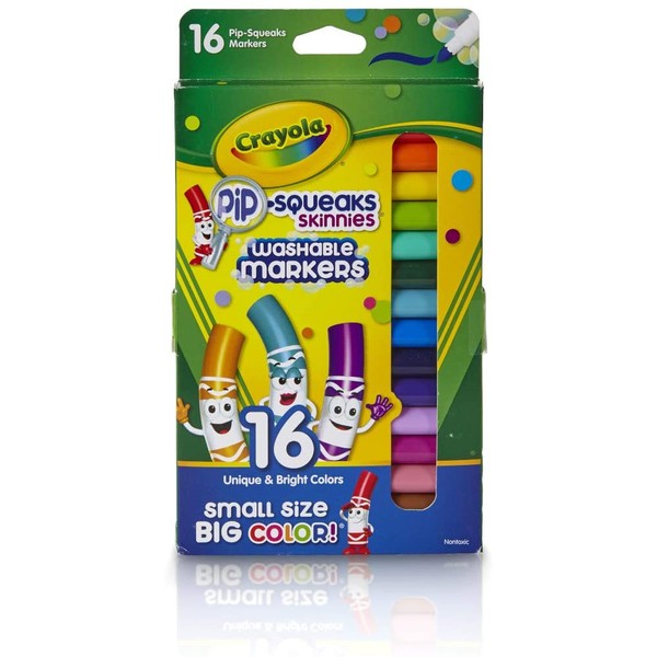 Crayola Washable Pip-Squeaks Skinnies Markers, 16 Count