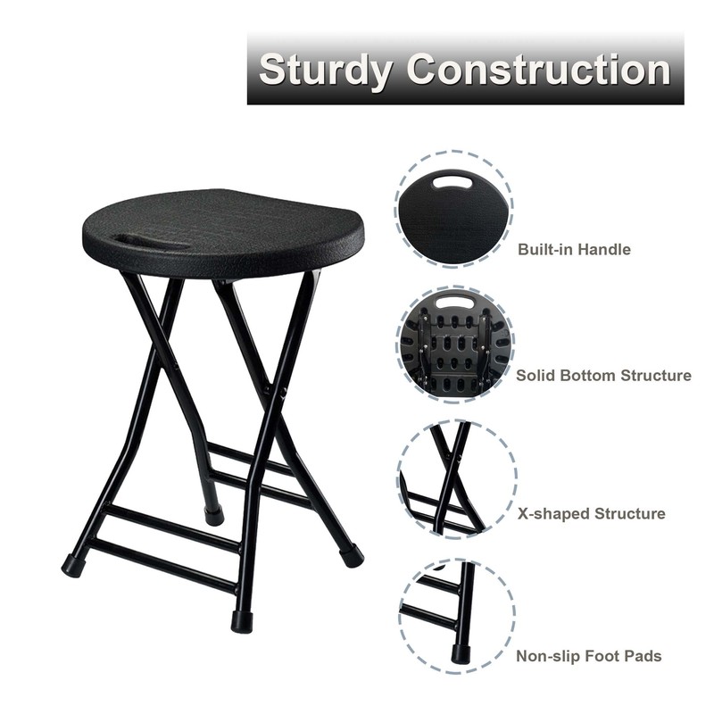 COOZMENT Folding Stool with Handle, Folding Chair,Folding Bar Stool with