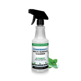 Powermint Multi-Surface Cleaner, Natural Peppermint Scent, Non-Toxic Spray for Home, Kitchen, Bathroom, 16 Oz