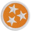 Orange Tennessee Tristar Patch - 2" Diameter Round Embroidered Patch