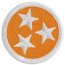 Orange Tennessee Tristar Patch - 2" Diameter Round Embroidered Patch (Iron-on)