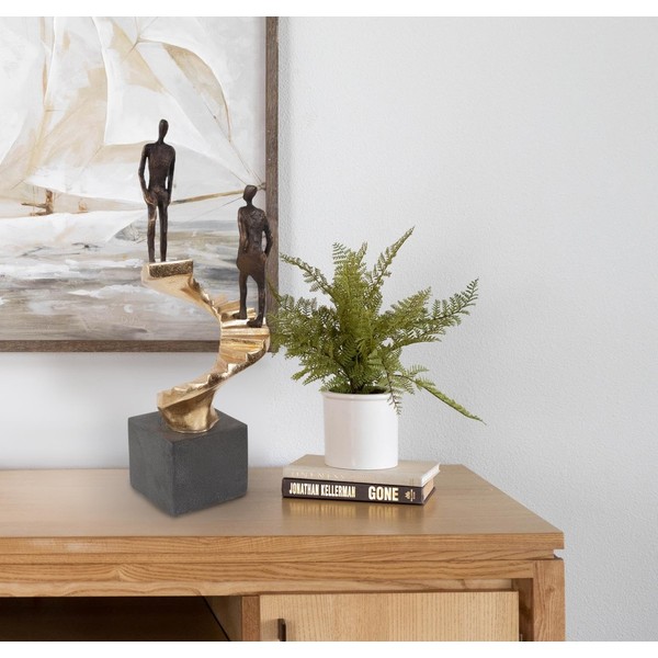 Howard Elliot Golden Spiral Staircase Statue for Home & Garden