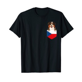Czech Flag Miniature American Shepherd Dog In Pocket T-Shirt for Men Women Kids