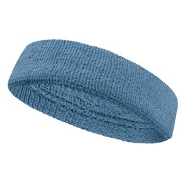 COUVER - Diadema deportiva que absorbe la humedad, de algodón atlético, para tenis, baloncesto, correr, gimnasio, entrenamiento para hombres y mujeres, paquete múltiple - Azul acero