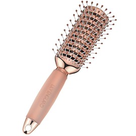 Vent Hair Brush for Blow Drying, Detangling Hairbrush for Women - Vented Brush with Gel Handle - Rose Gold by Lily England