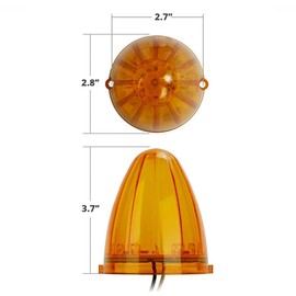 Partsam 5PCS 17LED Amber Cab Marker Top Roof Running Light LED Light Replacement for Peterbilt Freightliner Mack Heavy Duty Trucks Waterproof Front Head Indicator Signal Light