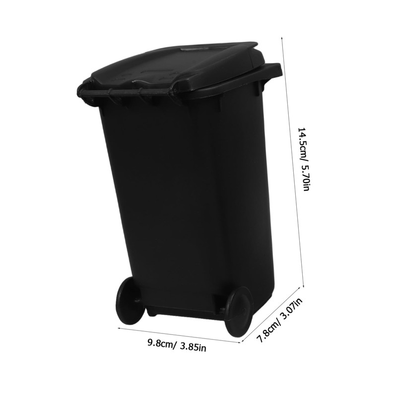 Operitacx 2pcs Recycle Bin Mini Wheelie Bin Trash Can Pencil