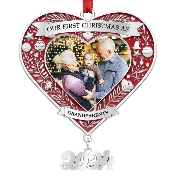 Grandparents First Christmas Photo Ornament 2024 - Our First Christmas