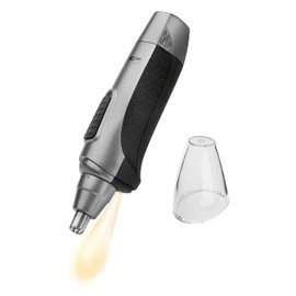 Clatronic NE 3595 Nasen-/Ohrhaarentferner inkl. Licht zur präzisen Körperpflege, Edelstahl-Scherkopf zur Reinigung abnehmbar