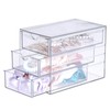 Hipiwe Hair Accessories Box Clear Desk Organizer Box with 3