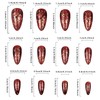 RUOKEXIN Almond Press on Nails Medium Fake Nails Red Glitter