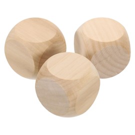sourcing map 3pcs Blank Wooden Dice, 50mm/1.97inch Unfinished Wooden Cube Rounded Corners Square Block for DIY Craft Projects