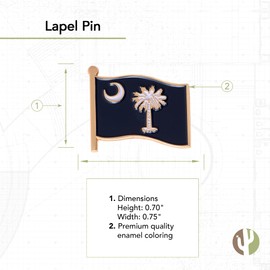 Desert Cactus South Carolina Lapel Pin SC State Enamel Made of Metal Souvenir Hat Men Women Patriotic (Waving Flag Lapel Pin)