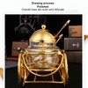 3 Piece Set European Style Gold Sugar Jar with Lid