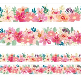 Fancy Land Spring Floral Bulletin Board Border Two Sided Printed 36 Feet Roll Tropical Flower Summer Border for Classroom Back to School Decoration