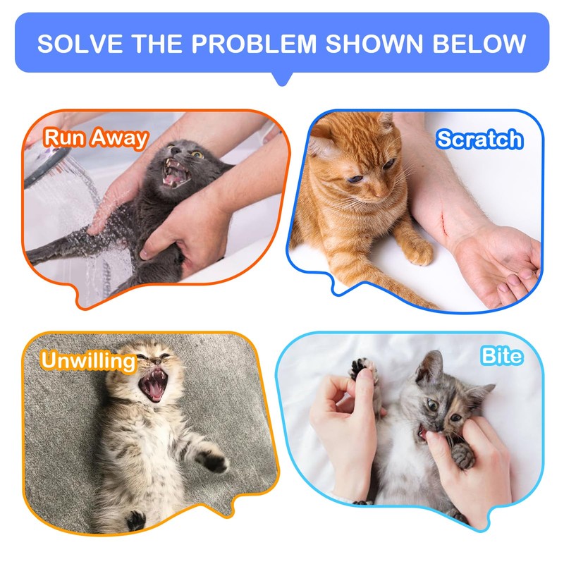 Cinf Cat Bathing Bag(Free Muzzle) Breathable Mesh Anti Scratch Adjustable