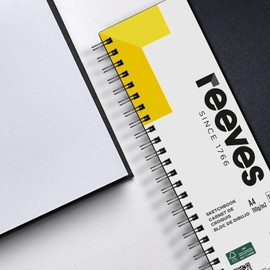 Reeves Hardback Sketchbook - A4 Spiral Bound and Hardback Sketchbook with 80 Pages – Suitable for Beginners, Leisure and Recreational Users - for Use with Pencils, Pastels, & Markers
