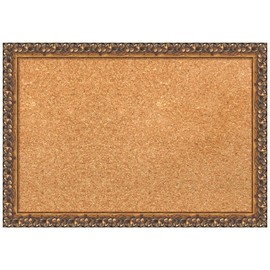 Amanti Art Natural Cork Board for Wall, 14x20 Vision Board with Bronze Frame, Small Corkboard Office Decor for Home Organization, Traditional Corkboard Pinboard to Display Items for Home Organization