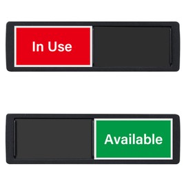 EKSPRINT In Use or Available Sign, Vacant Occupied Signs for Home Office Hotles Hospital Restroom, Slider Door Sign Indicate Whether the Room in Use or Available, 7'' x 2'' - Black