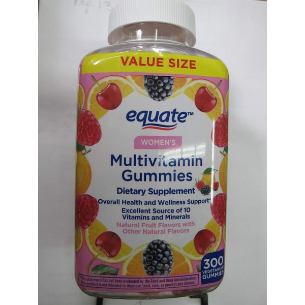 Equate Women's Multivitamin, Fruit, 300 Vegetarian Gummies (Pack of 2)