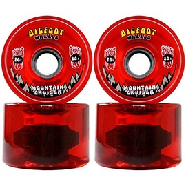 Bigfoot Longboard Wheels 76mm 80A SHR Mountain Cruisers Translucent Red
