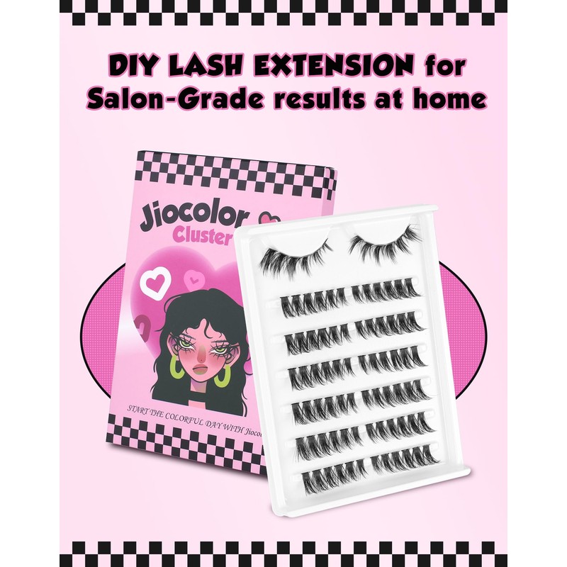 Jiocolor Manga Eyelash Clusters DIY Eyelash Extensions Fairy Clusters C