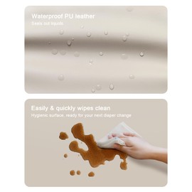 YACODAVO Wipeable Baby Changing Pad for Dresser and Table, Cozy Diaper Changing Pad with Waterproof & Wipe-Clean Leather Cover, Standard Size (31.5" L x 15.8" W), Off-White