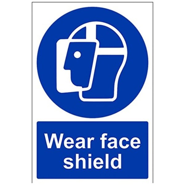 V Safety Wear Face Shield PPE Sign - 200mm x