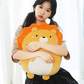 hitoshe Soft Lion Plush Hugging Pillow, Lion Stuffed Animal Toy Gifts for Birthday, Valentine, Christmas, 16inch