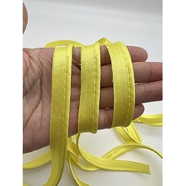 PEPPERLONELY - 20 yardas de 12 mm (1/2 pulgada) tipo de tubería de satén de poliéster, tipo sesgo con cordón, ribete de ribete con cordón, ribete de cordón de labios para coser ropa tapicería