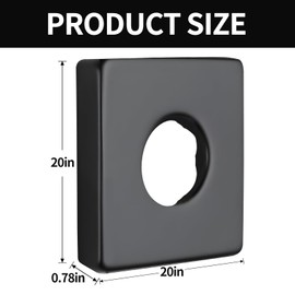 RP51034bl Square Shower Arm Flange,Compatible With RP51034bl Shower Arm Black Escutcheon Plate,Large Shower Arm Flange,Shower Flange Cover Plate,Brass