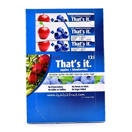 That's it Apple 100% Natural Real Fruit Bar, Best High Fiber Vegan, Gluten Free Healthy Snack, Paleo for Children & Adults, Non GMO Sugar-Free, 1.2 Ounce (Pack of 12)