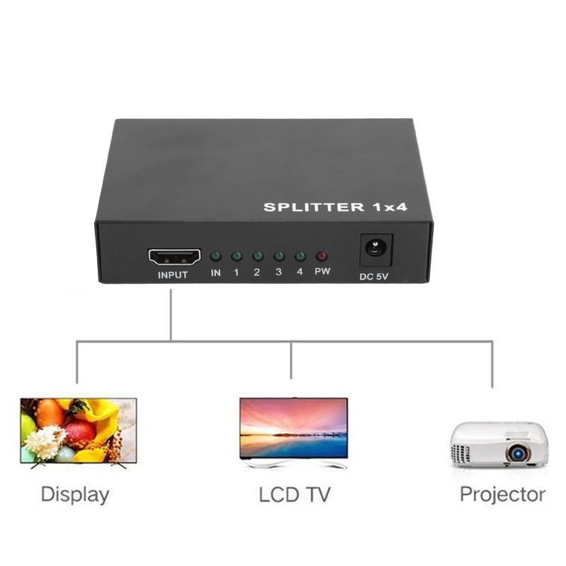 High Definition Multimedia Interface Splitter 3D 1080P 1‑in‑4‑out Amplifier