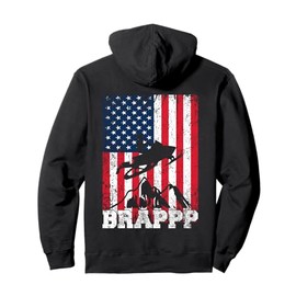 USA American Flag Snowmobiling Brap Snowmobile Rider Gift Pullover Hoodie